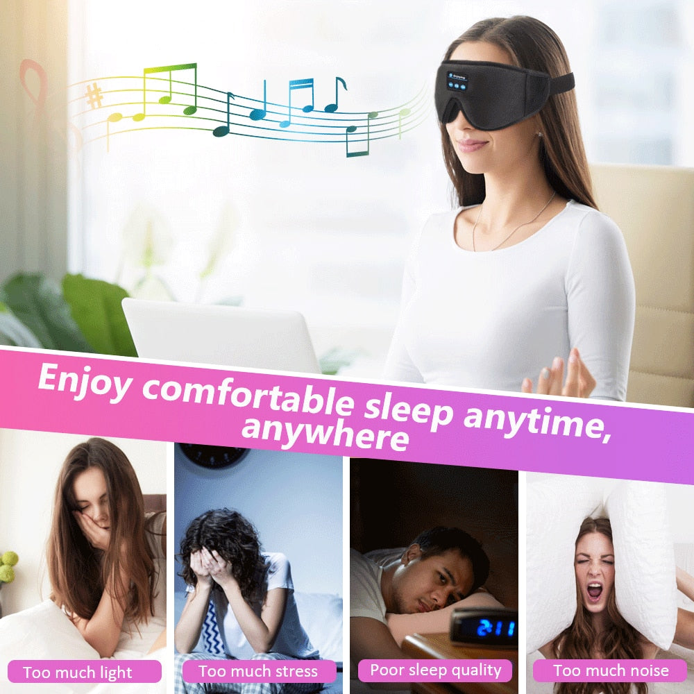 New 3D wireless music headphone sleep breathable smart eye mask