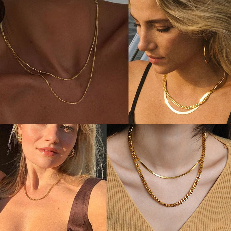 Vnox Cuban Chain Necklace for Men Women